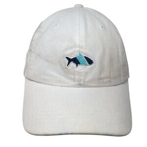 Fish Hippie Slideback Baseball Cap White One Size Adjustable Embroidered Cotton